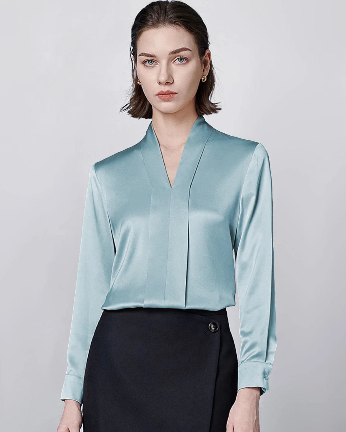 Long Sleeve Silk Blouse for Women