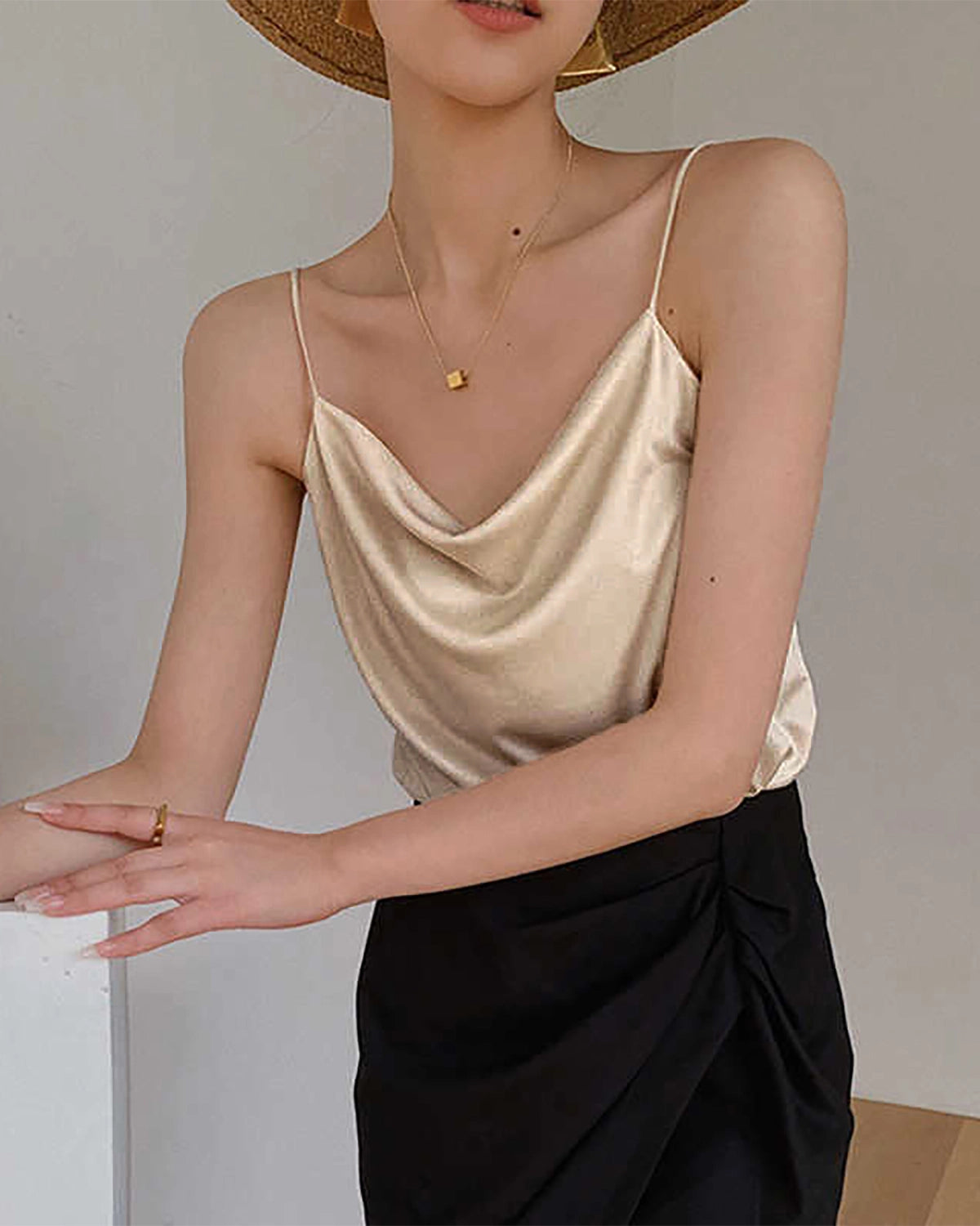 Cowl Neck Silk Camisole