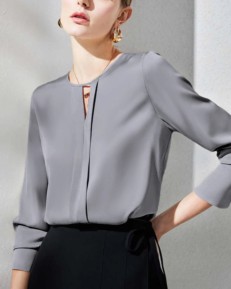 Women's Silk Blouse with Slit