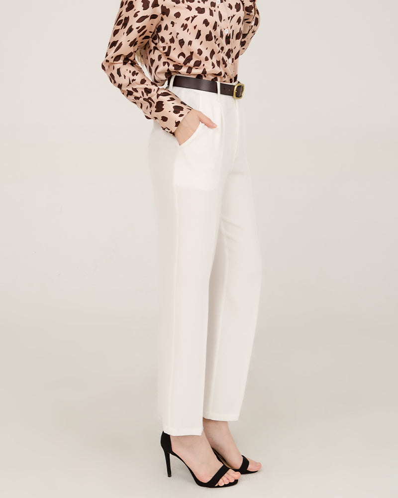 40 Momme Silk Sculpted Straight Pants
