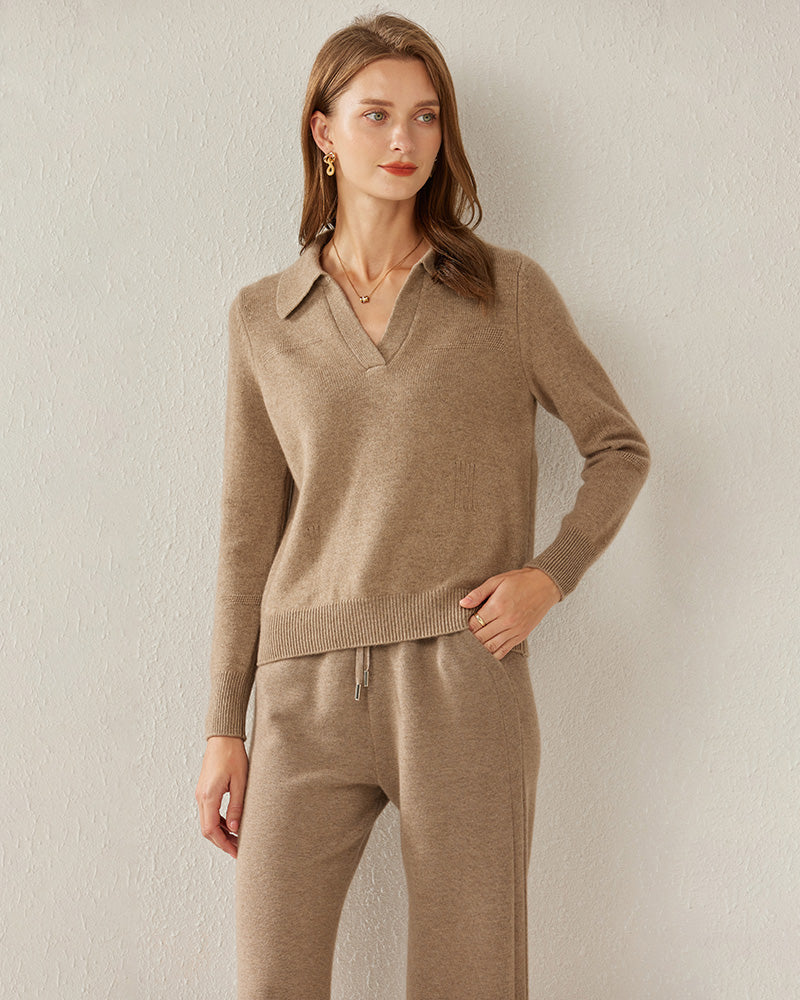 Women's Polo Collar Cashmere Sweater