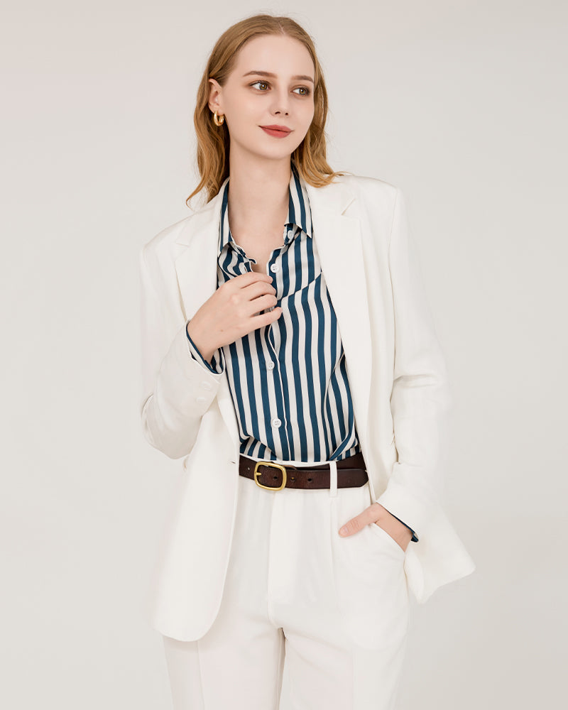 40 Momme Silk Peak Collar Blazer