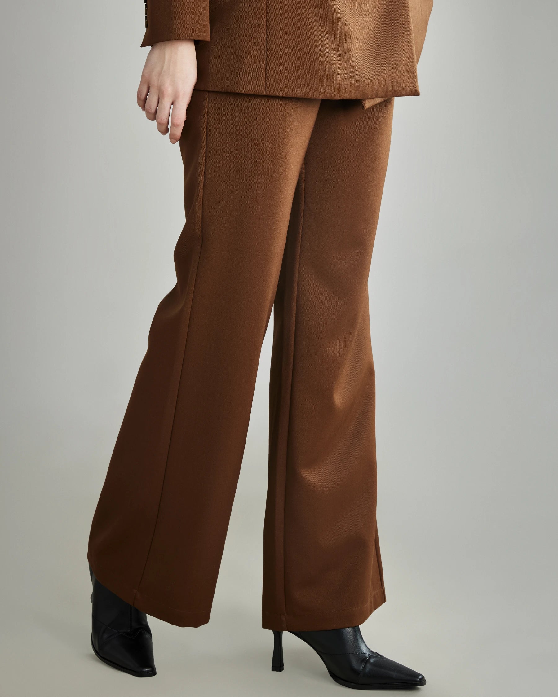 Wool Flared Suit Trousers for Women