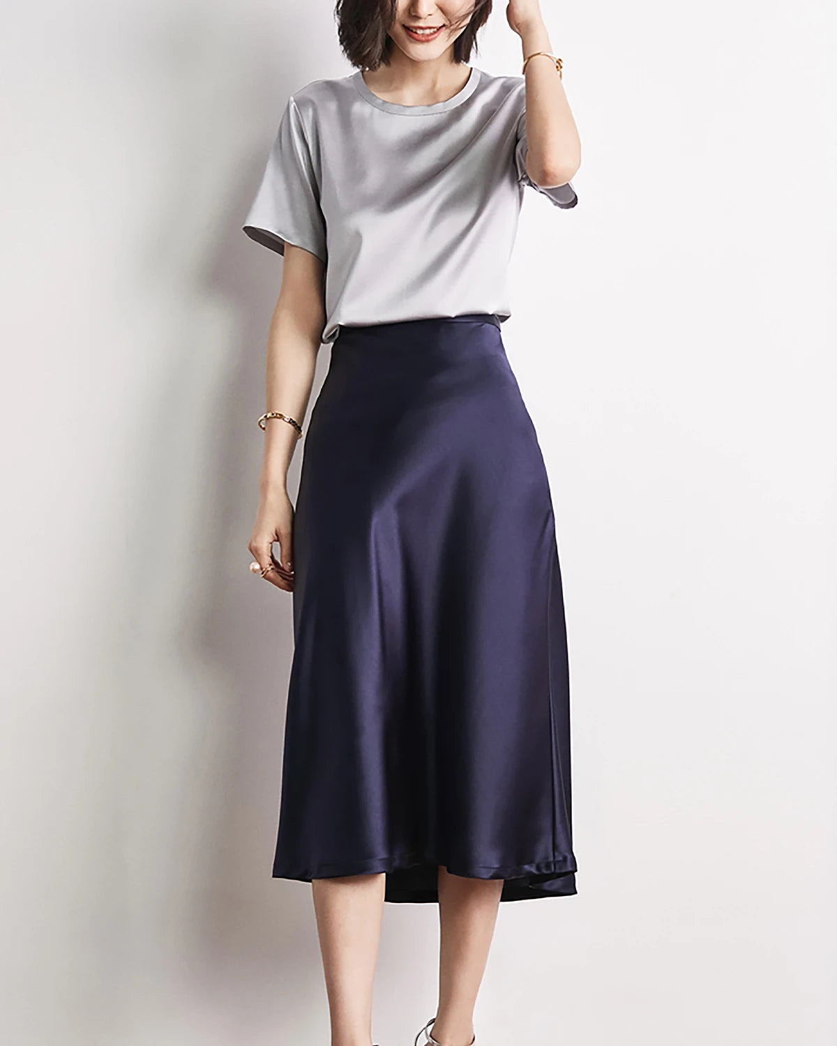 Women's Short Sleeve Silk Blouse