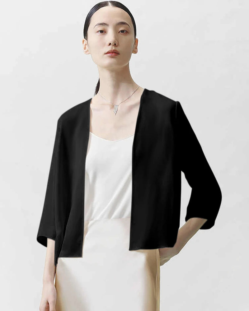 Women's Basic Silk Cardigan