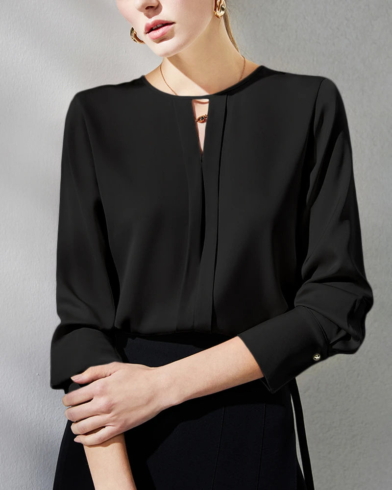 Women's Silk Blouse with Slit
