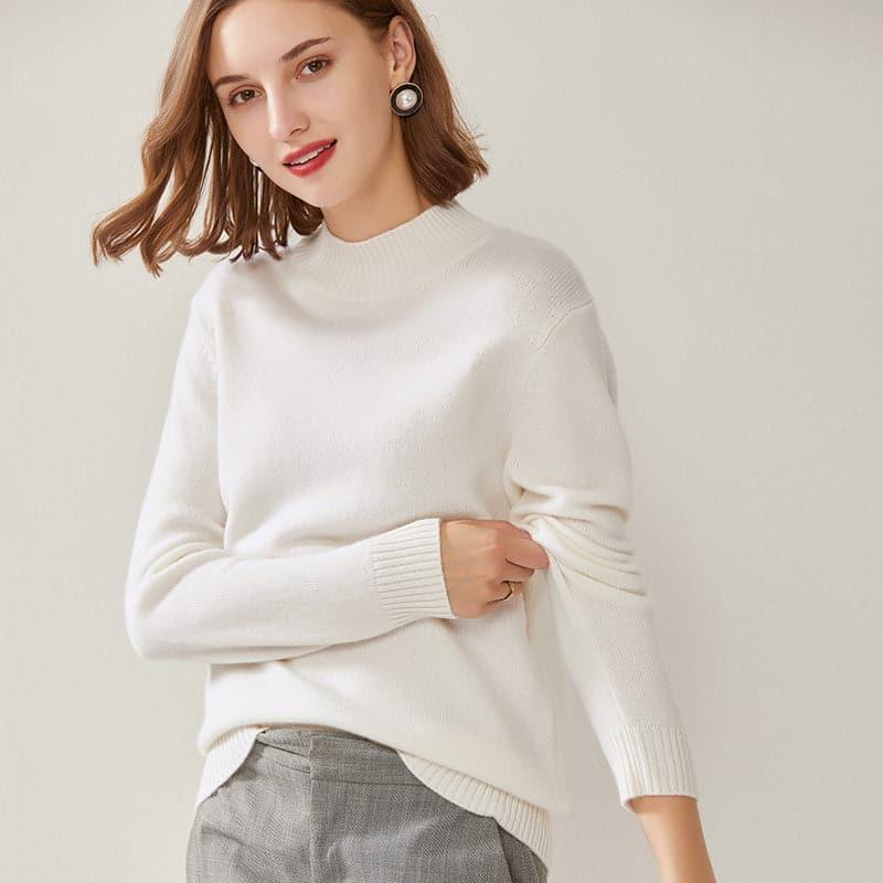 Women's Mock Neck Cashmere Sweater