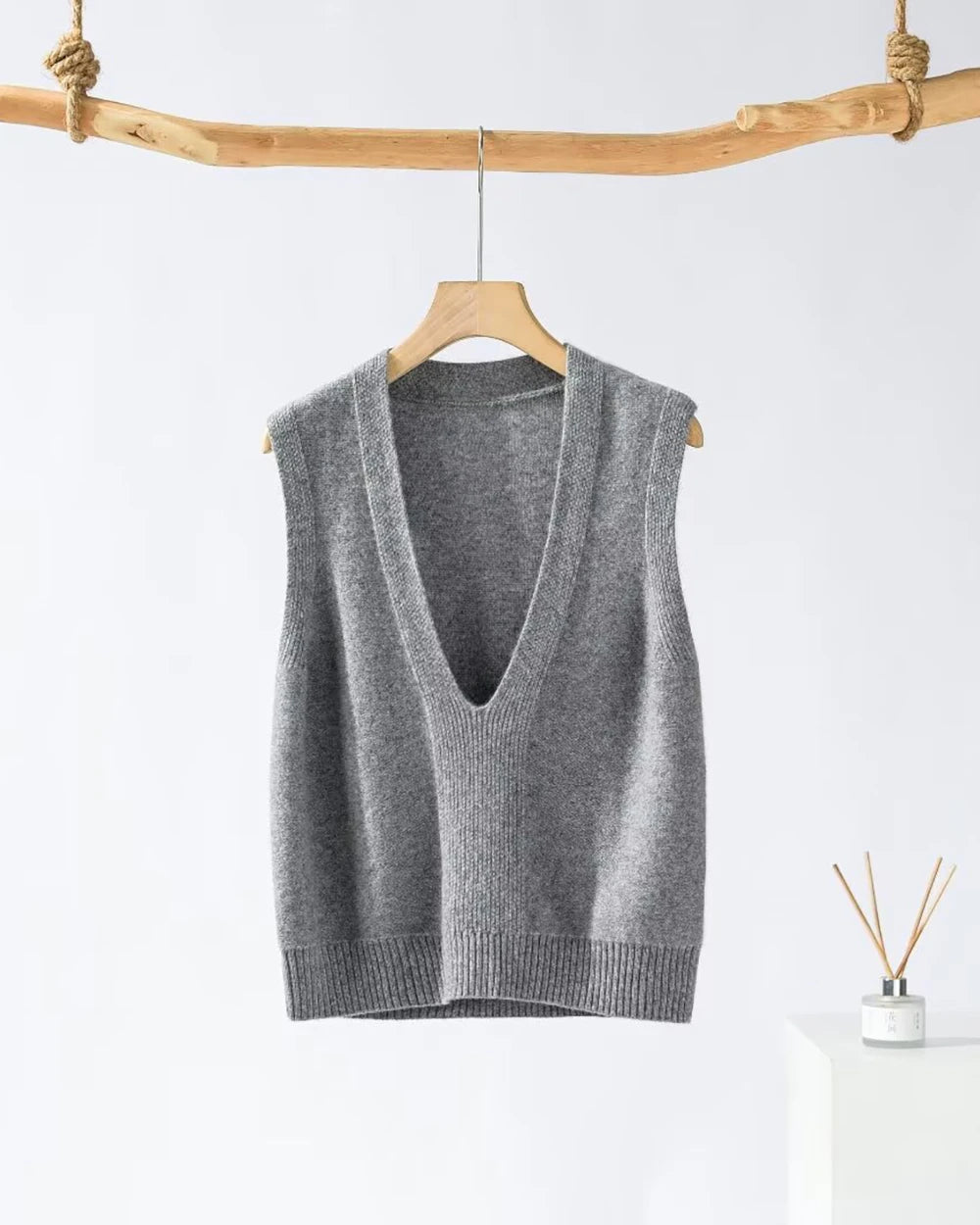 Deep V Neck Cashmere Vest
