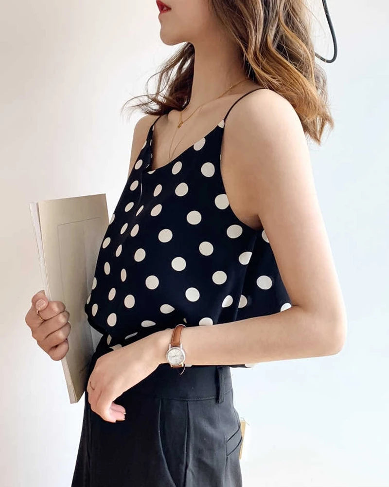 Polka Dot Silk Camisole