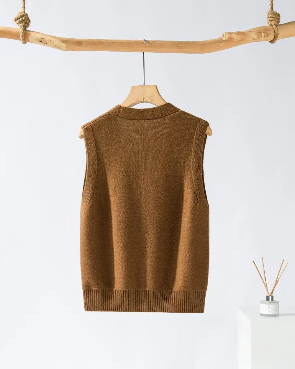 Deep V Neck Cashmere Vest
