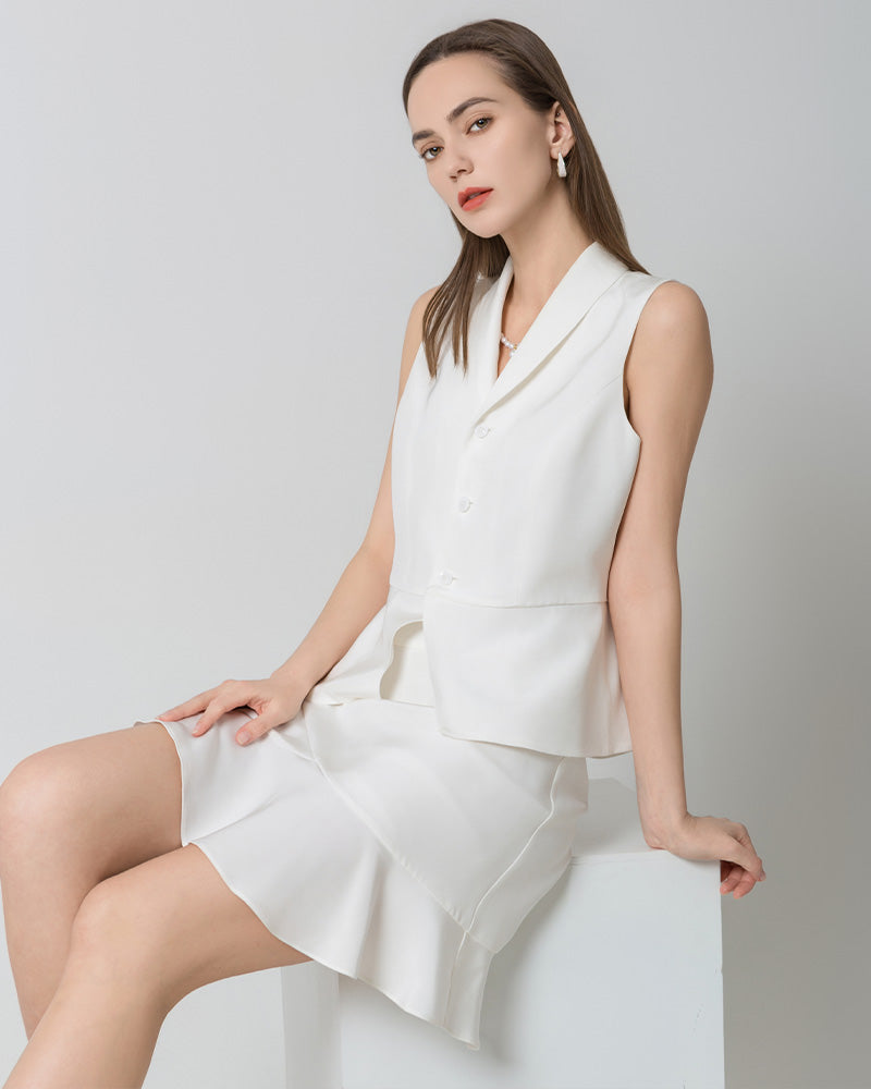 40 Momme V-Neck Silk Vest