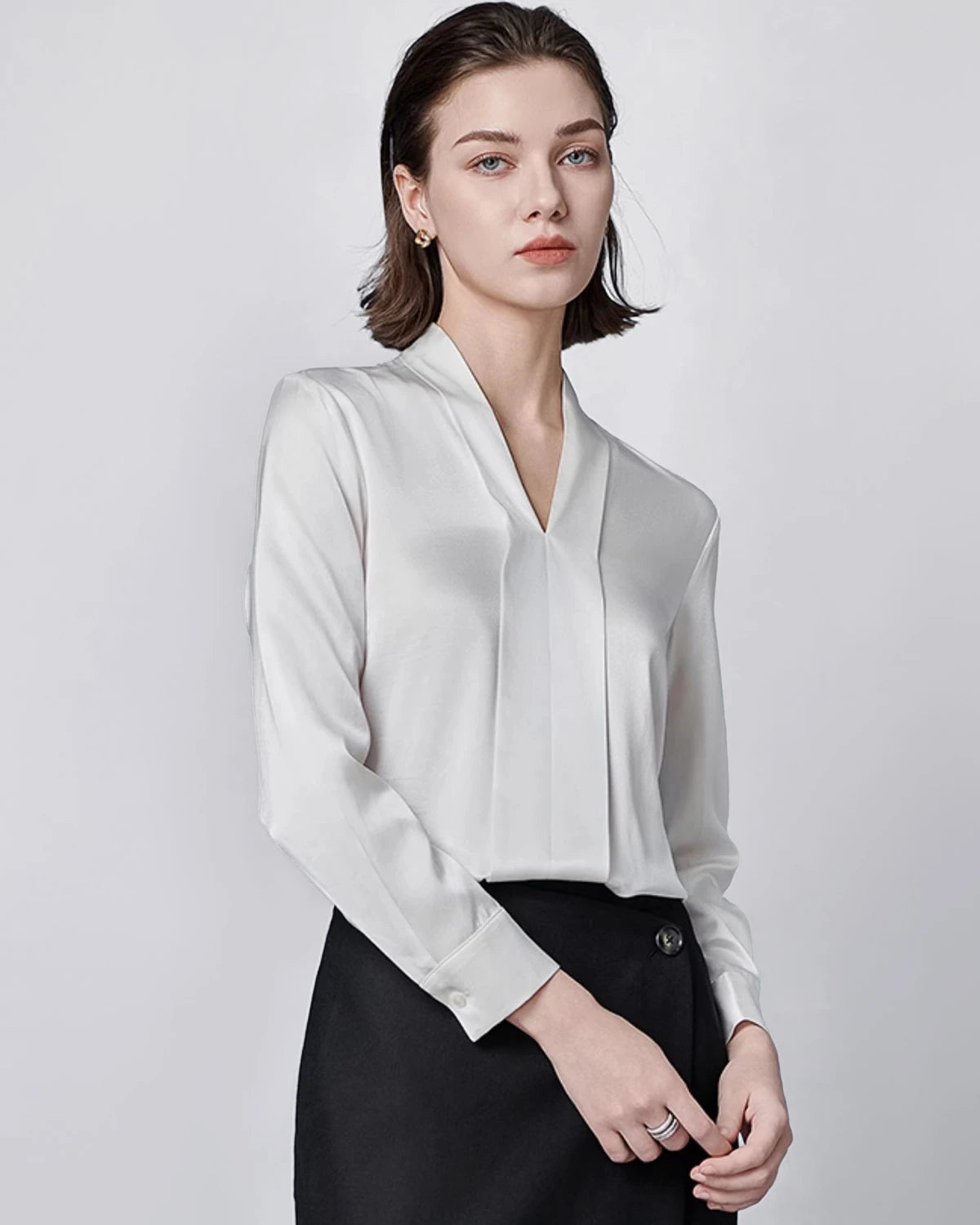 Long Sleeve Silk Blouse for Women