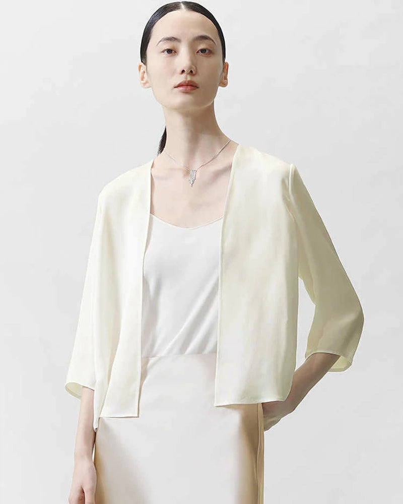 Women's Basic Silk Cardigan